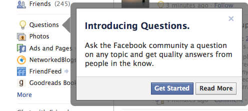 Facebook Questions: A Walled Garden of Echo Chambers